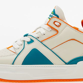 Just Don Courtside Tennis MID JD2 Off-white/ Orange/ Turquoise 5