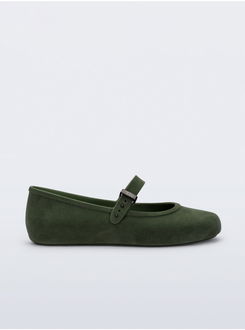 Kaki dámske baleríny Melissa Soft Ballerina Velvet