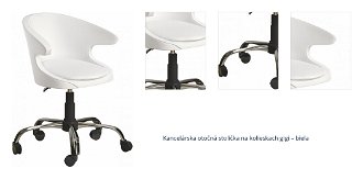 Kancelárska otočná stolička na kolieskach gigi – biela 1