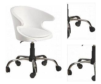 Kancelárska otočná stolička na kolieskach gigi – biela 3