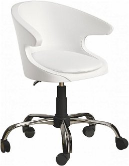 Kancelárska otočná stolička na kolieskach gigi – biela 2