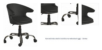 Kancelárska otočná stolička na kolieskach gigi – čierna 1