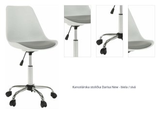 Kancelárska stolička Darisa New - biela / sivá 1