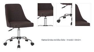 Kancelárska stolička Ediz - hnedá / chróm 1