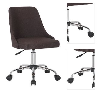Kancelárska stolička Ediz - hnedá / chróm 3