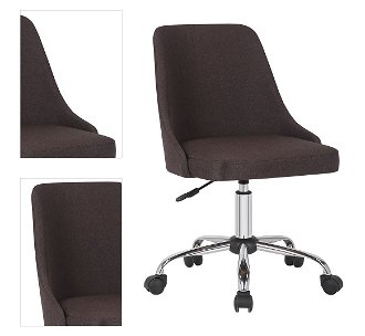 Kancelárska stolička Ediz - hnedá / chróm 4