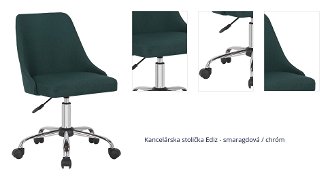 Kancelárska stolička Ediz - smaragdová / chróm 1