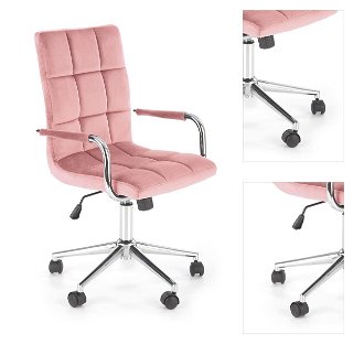 Kancelárska stolička Gonzo 4 - ružová (Velvet) / chróm 3
