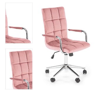 Kancelárska stolička Gonzo 4 - ružová (Velvet) / chróm 4