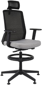 Kancelárska stolička s podnožkou Cupra BS HD RB - sivá / čierna