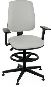 Kancelárska stolička s podrúčkami a podnožkou Sean 3D RB - sivá (Flex 05) / čierna