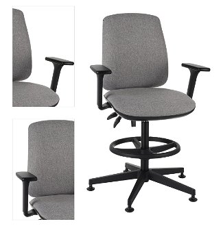 Kancelárska stolička s podrúčkami a podnožkou Sean 3D RB - sivá (Medley 05) / čierna 4