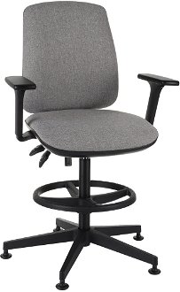 Kancelárska stolička s podrúčkami a podnožkou Sean 3D RB - sivá (Medley 05) / čierna