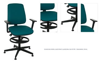 Kancelárska stolička s podrúčkami a podnožkou Sean 3D RB - tmavozelená / čierna 1