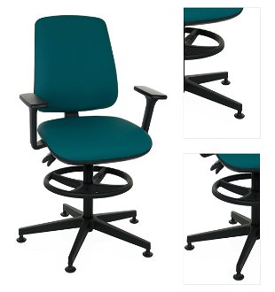 Kancelárska stolička s podrúčkami a podnožkou Sean 3D RB - tmavozelená / čierna 3