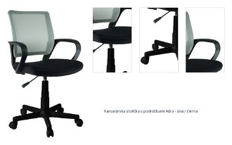 Kancelárska stolička s podrúčkami Adra - sivá / čierna 1