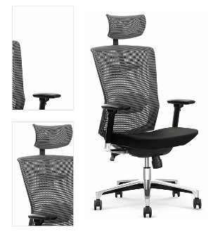 Kancelárska stolička s podrúčkami Ambasador - čierna / sivá 4
