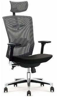 Kancelárska stolička s podrúčkami Ambasador - čierna / sivá 2