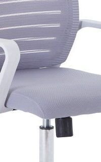 Kancelárska stolička s podrúčkami Cage - sivá / biela / chróm 5