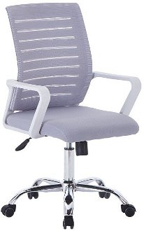 Kancelárska stolička s podrúčkami Cage - sivá / biela / chróm 2