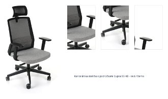 Kancelárska stolička s podrúčkami Cupra BS HD - sivá / čierna 1