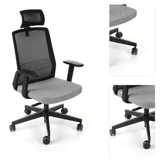 Kancelárska stolička s podrúčkami Cupra BS HD - sivá / čierna 3