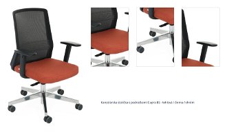 Kancelárska stolička s podrúčkami Cupra BS - tehlová / čierna / chróm 1