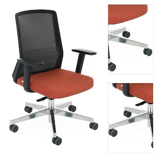 Kancelárska stolička s podrúčkami Cupra BS - tehlová / čierna / chróm 3