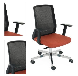 Kancelárska stolička s podrúčkami Cupra BS - tehlová / čierna / chróm 4