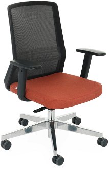 Kancelárska stolička s podrúčkami Cupra BS - tehlová / čierna / chróm