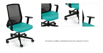 Kancelárska stolička s podrúčkami Cupra BS - tyrkysová / čierna 1