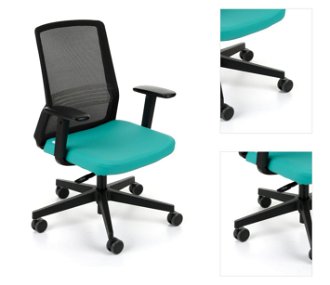 Kancelárska stolička s podrúčkami Cupra BS - tyrkysová / čierna 3