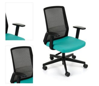 Kancelárska stolička s podrúčkami Cupra BS - tyrkysová / čierna 4