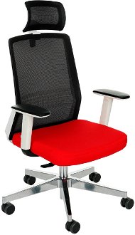 Kancelárska stolička s podrúčkami Cupra WS HD - červená / čierna / biela / chróm 2