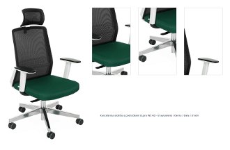 Kancelárska stolička s podrúčkami Cupra WS HD - tmavozelená / čierna / biela / chróm 1