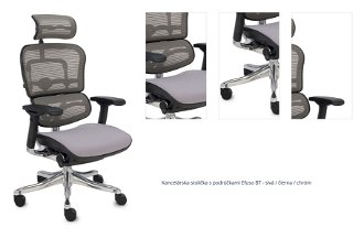 Kancelárska stolička s podrúčkami Efuso BT - sivá / čierna / chróm 1