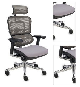 Kancelárska stolička s podrúčkami Efuso BT - sivá / čierna / chróm 3