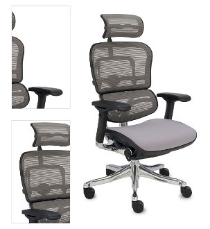 Kancelárska stolička s podrúčkami Efuso BT - sivá / čierna / chróm 4