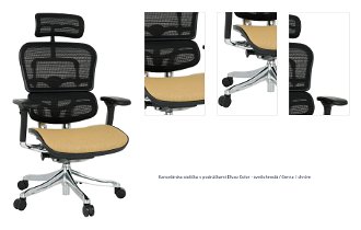 Kancelárska stolička s podrúčkami Efuso Color - svetlohnedá / čierna / chróm 1