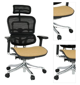 Kancelárska stolička s podrúčkami Efuso Color - svetlohnedá / čierna / chróm 3