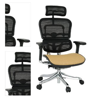 Kancelárska stolička s podrúčkami Efuso Color - svetlohnedá / čierna / chróm 4