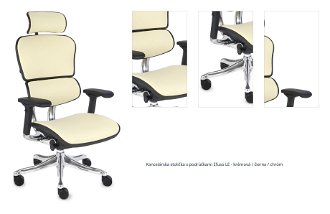 Kancelárska stolička s podrúčkami Efuso LE - krémová / čierna / chróm 1