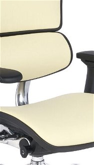 Kancelárska stolička s podrúčkami Efuso LE - krémová / čierna / chróm 5