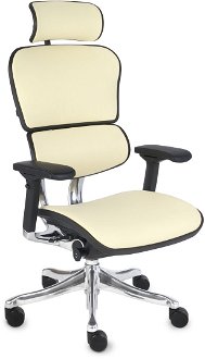 Kancelárska stolička s podrúčkami Efuso LE - krémová / čierna / chróm 2