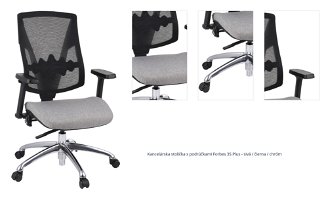 Kancelárska stolička s podrúčkami Forbes 3S Plus - sivá / čierna / chróm 1
