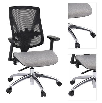 Kancelárska stolička s podrúčkami Forbes 3S Plus - sivá / čierna / chróm 3
