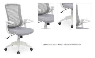 Kancelárska stolička s podrúčkami Igor - sivá / svetlosivá 1
