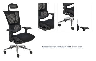 Kancelárska stolička s podrúčkami Iko BT - čierna / chróm 1