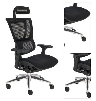 Kancelárska stolička s podrúčkami Iko BT - čierna / chróm 3