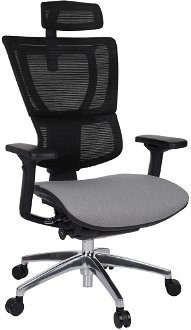 Kancelárska stolička s podrúčkami Iko Color B - tmavosivá / čierna / chróm